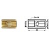 Łącznik mufa redukcyjny M10x1,0/G3/8"x24UNF  dł.: 23mm, gniazdo kielich/stożek