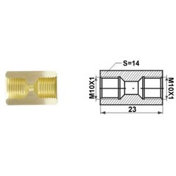 Łącznik mufa (dł.: 23mm, M10x1/M10x1) 