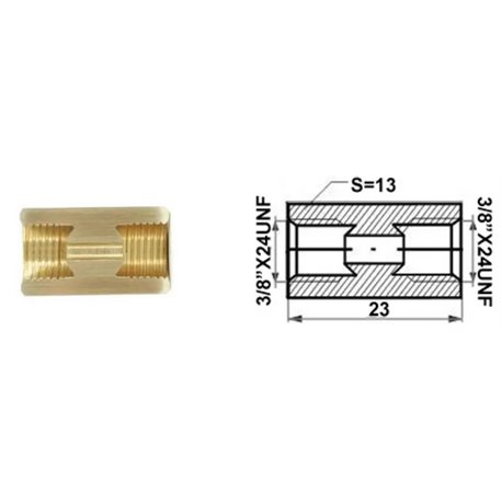 Łącznik mufa (dł.: 23mm 3/8x24UNF)