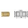 Łącznik mufa prosty 3/8x24UNF dł.: 23mm, gniazdo stożek 