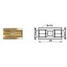 Łącznik mufa prosty 3/8x24UNF dł.: 23mm, gniazdo kielich