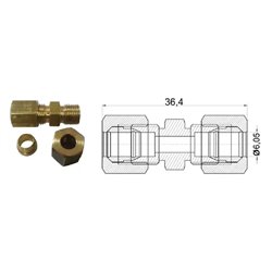 Łącznik kompletny do rurki 6,05mm dł.: 36,4mm
