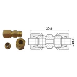 Łącznik kompletny do rurki 4,8mm dł.: 30,8mm