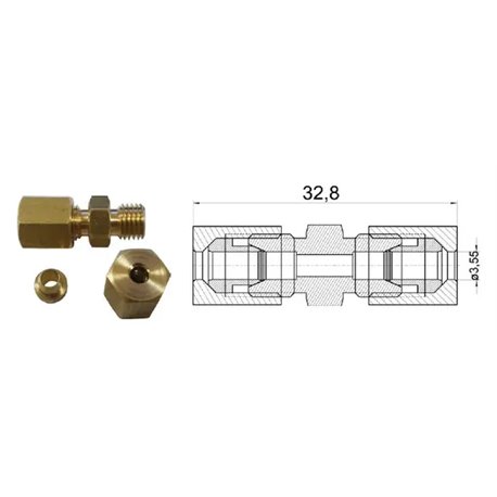 Łącznik kompletny do rurki 3,55mm dł.: 32,8mm