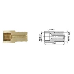 Redukcja M12x1/M10x1,25 złącza hamulcowego  (dł.: 29,5mm, M12x1/M10x1,25)