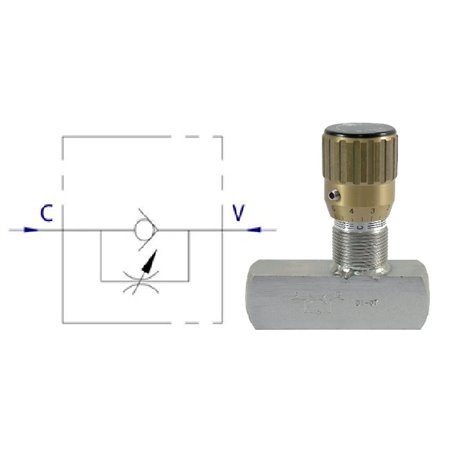 Zawór dławiąco-zwrotny FT 2257/5 ze stali szlachetnej 1/2"