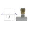 Zawór dławiąco-zwrotny FT 2257/5 ze stali szlachetnej 1/2"