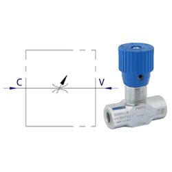 Zawór dławiący dwukierunkowo z regulacją 3/4" do 80l/min