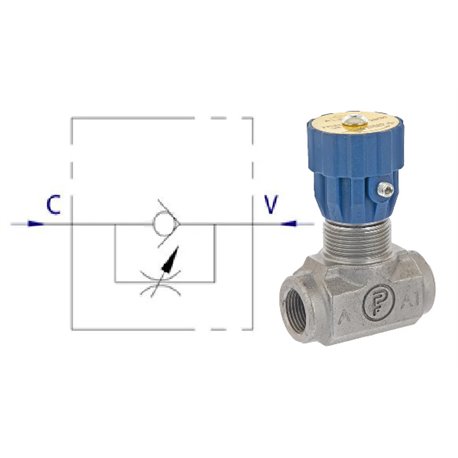 Zawór dławiąco-zwrotny FPU M04-0.5-1/4"