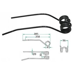 Palec zgrabiarki 410/99/41 fi9,0 mm, pasuje do Deutz-Fahr