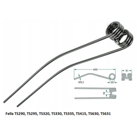 Palec zgrabiarki 590/85/38 fi10 mm, pasuje do Fella