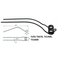 Palec zgrabiarki 611/92/38 fi9,5 mm, pasuje do Fella
