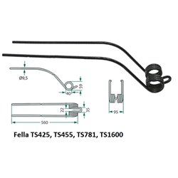 Palec zgrabiarki 560/93/40 fi9,5 mm, pasuje do Fella