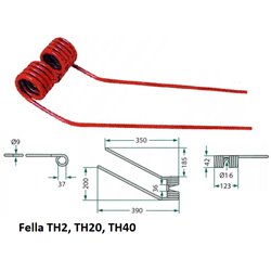 Palec przetrząsacza 390/123/39 fi9,0 mm, lewy, pasuje do Fella
