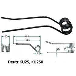 Palec zgrabiarki 405/92/41 fi9,0 mm, prawy pasuje do Deutz-Fahr 16502742