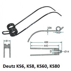 Palec zgrabiarki 486/81/40 fi8,0 mm, pasuje do Deutz-Fahr (0658025986)