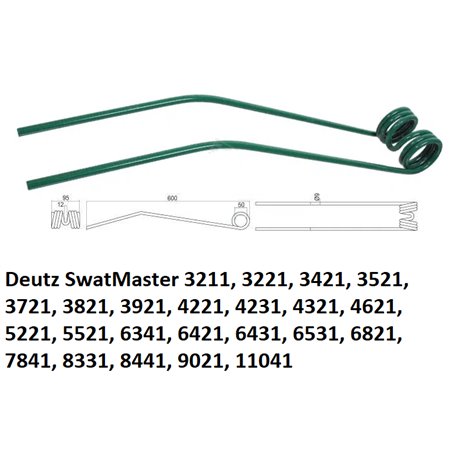 Palec, ząb zgrabiarki 600/95/50 fi9,0 mm, oryginał Deutz-Fahr VF1660639488 Deutz Fahr 9660639488009