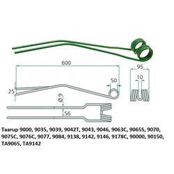 Palec, ząb zgrabiarki 600/95/50 fi9,0 mm, oryginał Deutz-Fahr VF1662421488 Deutz Fahr 9662421488006