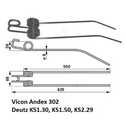 Palec, ząb zgrabiarki 630/93/40 fi9,0 mm, Deutz-Fahr (16504333) 3040-16504333 Deutz Fahr