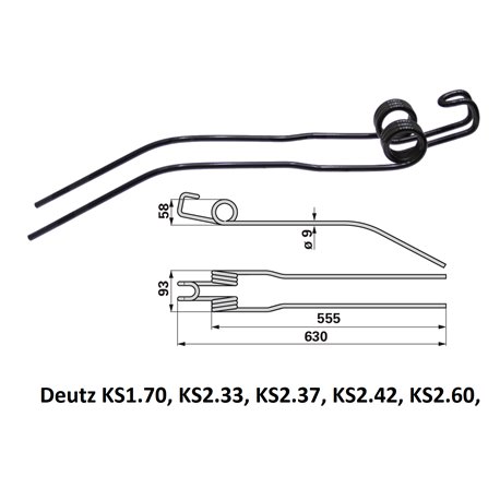 Palec, ząb zgrabiarki 630/93/40 fi9,0 mm, oryginał Deutz-Fahr VF16504331 Deutz Fahr 9016504331008