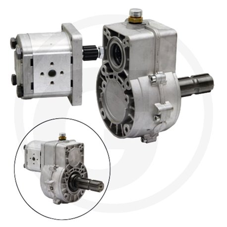 Multiplikator 1:3,8 z pompą 28l/min wałek 1i3/8" Z6