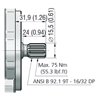 Redukcja łącznika zew. Z18(35x31) wew. Z9(ASIN 16/32DP) L40mm