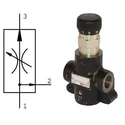 Zawór regulacji przepływu, 3-drożny, 0-50 l/min