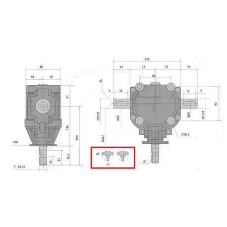 Przekładnia T 1:1 1i3/8"Z6/fi25mm/fi25mm GR