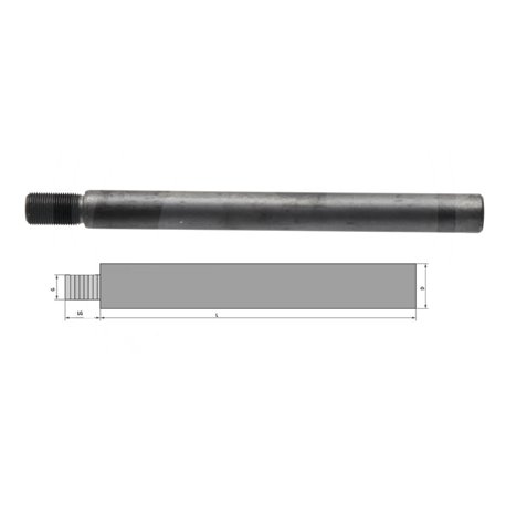 Sworzeń gwintowany 25x250 M22x1,5