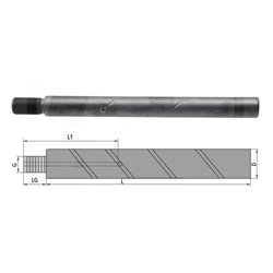 Sworzeń gwintowany 20x250xM27x2 smarowany
