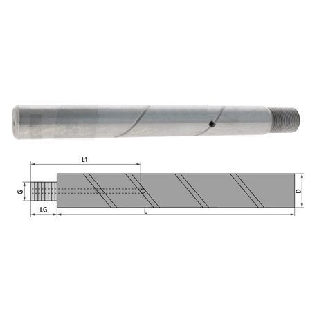 Sworzeń gwintowany 60x500xM42x3 smarowany 42CrMo4