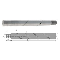 Sworzeń gwintowany 40x300xM27x2 smarowany 42CrMo4