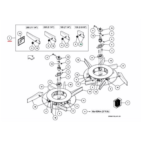 Vicon A138361530 Zestaw łopatek rozsiewacza (M) Ss - M12