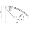 Nóż paszowozu 528x274x6 mm Ø 22 mm z węglikiem