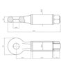 Ucho zaczepu, obrotowe E701, 45 mm L-343 4 t