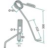 Hassia 3537057 Palec zagarniający, przedni, 9 mm Lemken