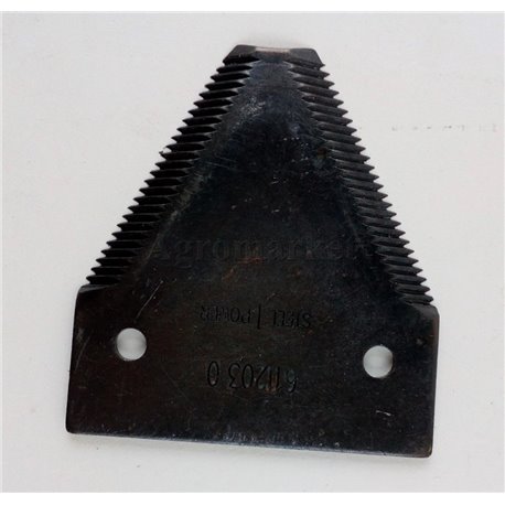 Nożyk kosy 2,7mm, szer.76/51,6 dł.82,3mm -nit 6,5/20 górnoryflowany gruby ząb