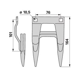 Bagnet skrajny, 12 mm, , JD