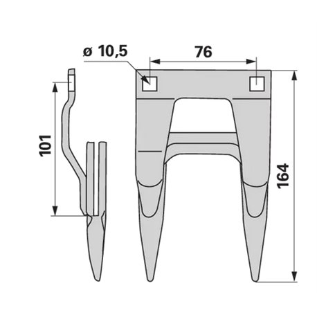 Bagnet skrajny, 12 mm, , JD