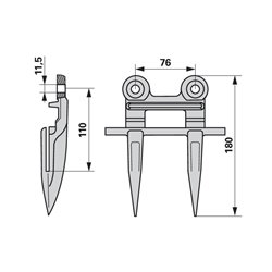 Bagnet podwójny 6” podwójnie hartowany
