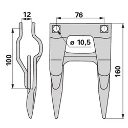 Bagnet podwójny hederu , Easy Cut II, 12 mm