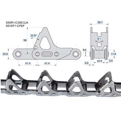 Łańcuch wciągający 50 rolek ROLLON SOLID S55R1/C30E/2JA 