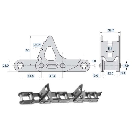 Łańcuch wciągający ROLLON-SOLID S55R1/C30E/J2A