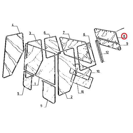 7700017670 Szyba Renault tylna górna Kramp 8719593719689