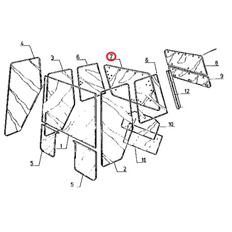 7700687193 Szyba Renault tylna górna Kramp 3660980018128
