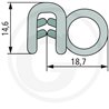 Nakładka krawędziwa boczna uszczelka 18,7x14,6 - 25m4059139279982