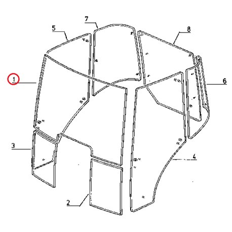 Szyba przednia stały 6005028929, 7700035810