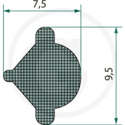 Klin uszczelki szyby 9,5x7,5 - 25m4059139280353