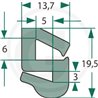 Uszczelka szyby 13,7x19,5/6/3 - 1m4059139279562