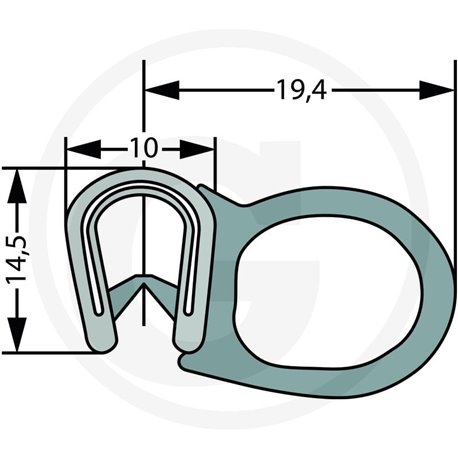 Nakładka krawędziwa boczna uszczelka 19,4x14,5 -25m4059139280339